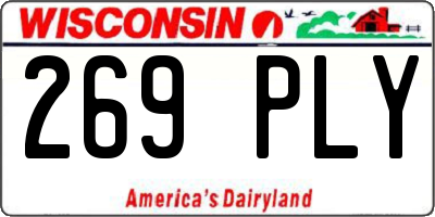 WI license plate 269PLY