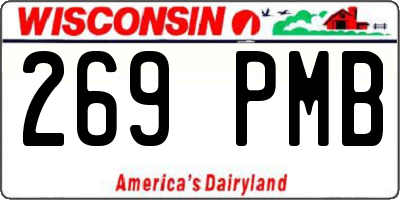 WI license plate 269PMB