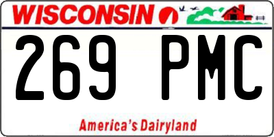 WI license plate 269PMC