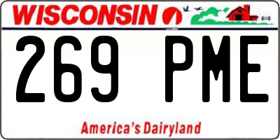WI license plate 269PME