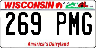 WI license plate 269PMG