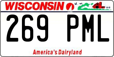 WI license plate 269PML
