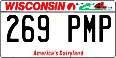 WI license plate 269PMP