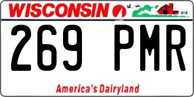 WI license plate 269PMR