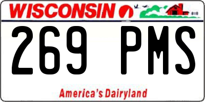 WI license plate 269PMS