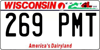 WI license plate 269PMT