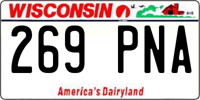 WI license plate 269PNA