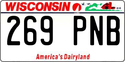 WI license plate 269PNB
