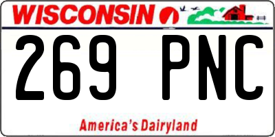 WI license plate 269PNC