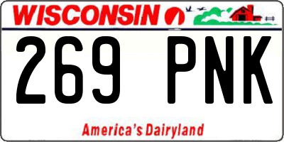 WI license plate 269PNK