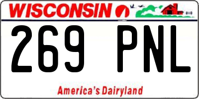 WI license plate 269PNL