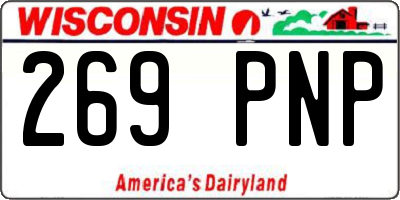 WI license plate 269PNP