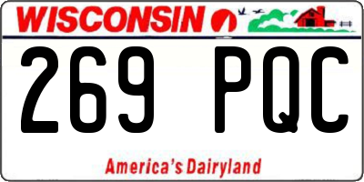 WI license plate 269PQC