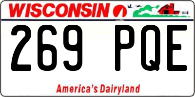 WI license plate 269PQE