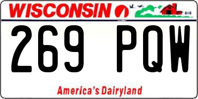 WI license plate 269PQW