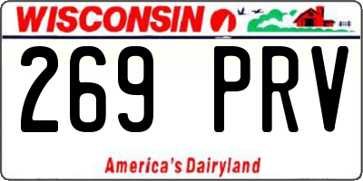 WI license plate 269PRV