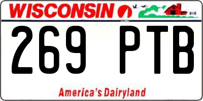 WI license plate 269PTB