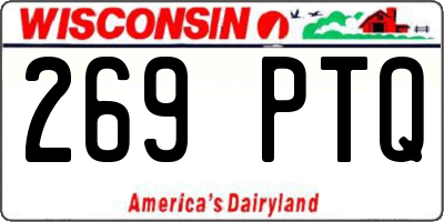 WI license plate 269PTQ