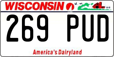WI license plate 269PUD