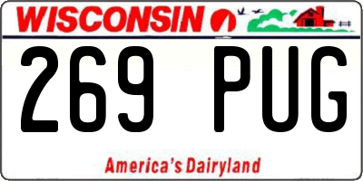 WI license plate 269PUG
