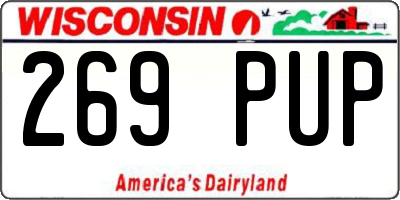 WI license plate 269PUP