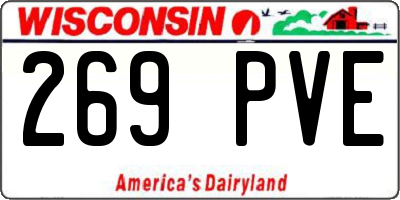 WI license plate 269PVE