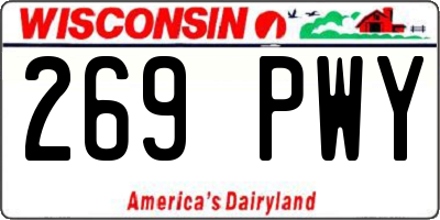 WI license plate 269PWY