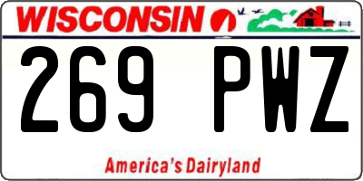 WI license plate 269PWZ
