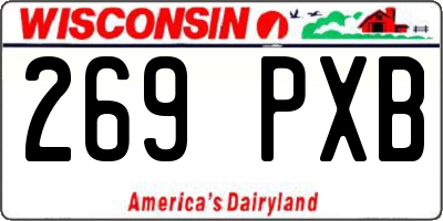 WI license plate 269PXB