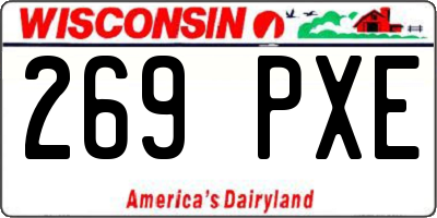 WI license plate 269PXE