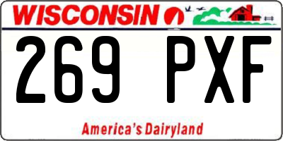 WI license plate 269PXF