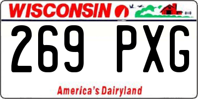 WI license plate 269PXG