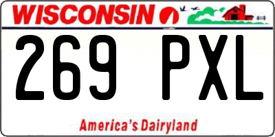 WI license plate 269PXL