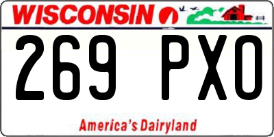 WI license plate 269PXO