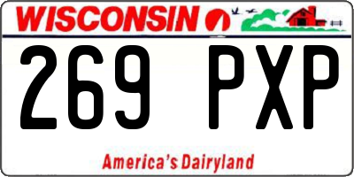 WI license plate 269PXP