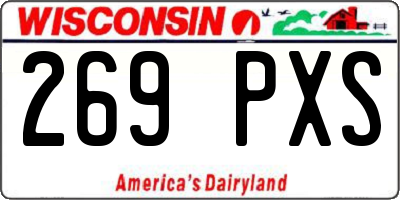 WI license plate 269PXS