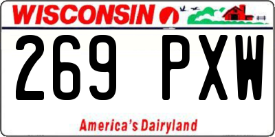 WI license plate 269PXW