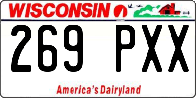WI license plate 269PXX