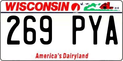 WI license plate 269PYA