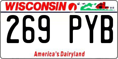 WI license plate 269PYB