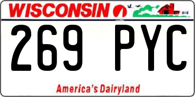WI license plate 269PYC