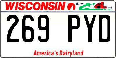 WI license plate 269PYD