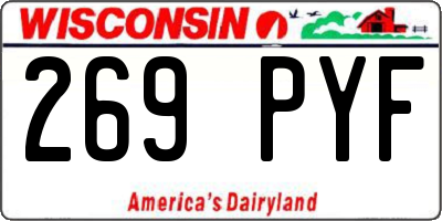 WI license plate 269PYF