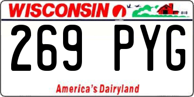 WI license plate 269PYG