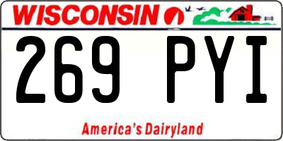 WI license plate 269PYI