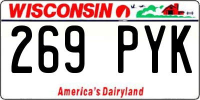 WI license plate 269PYK