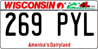 WI license plate 269PYL