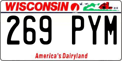 WI license plate 269PYM