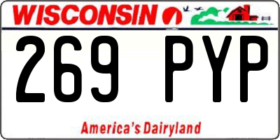 WI license plate 269PYP