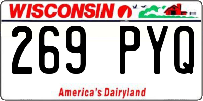WI license plate 269PYQ